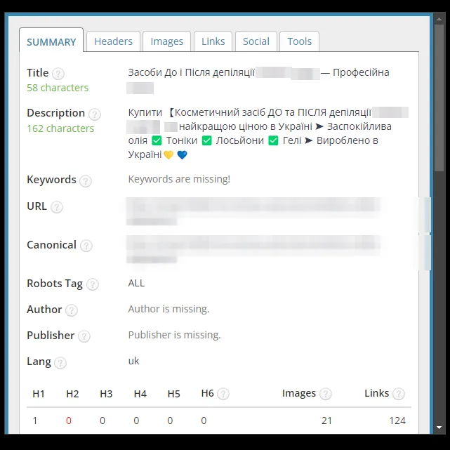 SEO-теги: категория средств до и после депиляции, после оптимизации