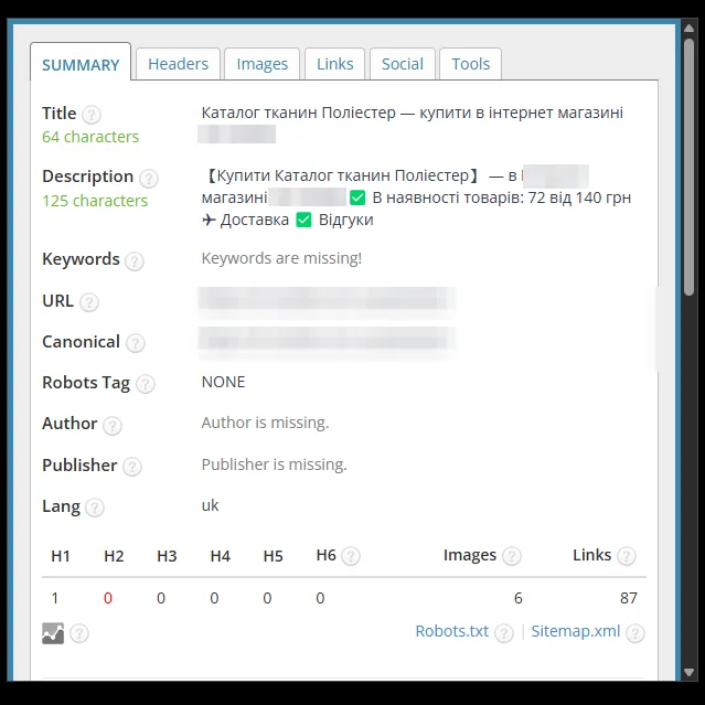 SEO-теги категорії тканин з поліестеру до оптимізації