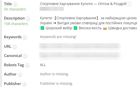 SEO-теги после оптимизации: спортпит оптом