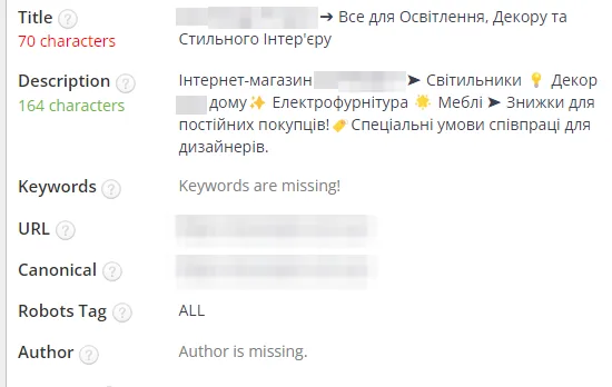 SEO-теги после оптимизации: освещение